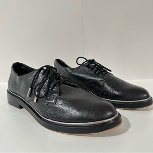 Vince Camuto Ciana Women's Black Crinkled Leather Oxford Shoes Size 7